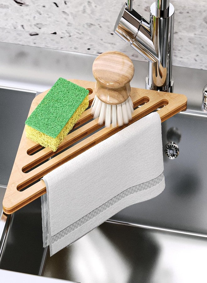 VERTORGAN Dish Drying Rack for Sink Corner,Over The Sink Bamboo Dish Drainer Drying Rack,Dish Drainer Mat for Kitchen,Sink Accessories(Natural) - Image 3